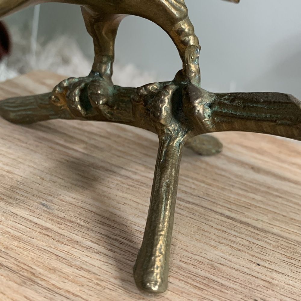MCM Style Brass‎ Eagle On Branch Figure Made In Korea Vintage - Picture 9 of 17